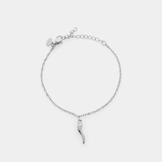 BRACCIALE ROLO' FINO CON CORNO IN ACCIAIO