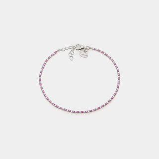 Bracciale argento rodiato tennis e zirconi rossi e bianchi mm 1,5