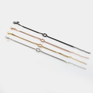 BRLG-RH: Bracciale Infinito Morbido in Acciaio lunghezza 16 cm + 4 allungo