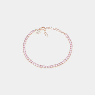 Bracciale argento rosato tennis e zirconi rosa chiaro mm 3,0