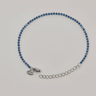 BRACCIALE ACCIAIO TENNIS E ZIRCONI BLU MM 2,00