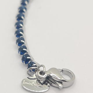 BRACCIALE ACCIAIO TENNIS E ZIRCONI BLU MM 2,50