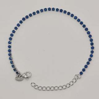 BRACCIALE ACCIAIO TENNIS E ZIRCONI BLU MM 2,50