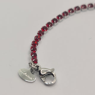 BRACCIALE ACCIAIO TENNIS E ZIRCONI ROSSI MM 2,50