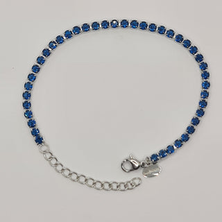 BRACCIALE ACCIAIO TENNIS E ZIRCONI BLU MM 3,00