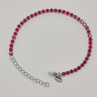 BRACCIALE ACCIAIO TENNIS E ZIRCONI ROSSI MM 3,00