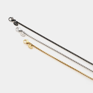 Bracciale acciaio maglia veneta stondata sezione fina 2 mm lunghezza 18 cm + 3 allungo