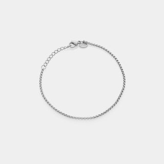Bracciale acciaio maglia veneta stondata sezione fina 2 mm lunghezza 18 cm + 3 allungo