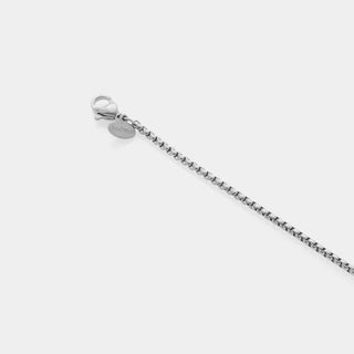 Bracciale acciaio maglia veneta stondata sezione fina 2 mm lunghezza 18 cm + 3 allungo