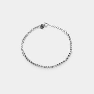 Bracciale acciaio maglia veneta stondata sezione media 3 mm lunghezza 18 cm + 3 allungo