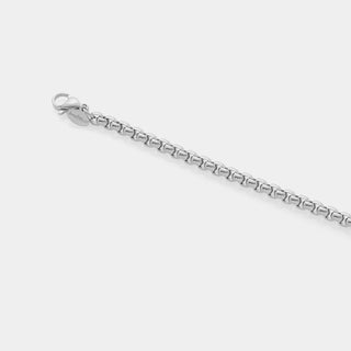 Bracciale acciaio maglia veneta stondata sezione media 4 mm lunghezza 18 cm + 3 allungo