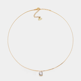 Collana argento dorato punto luce con zircone bianco mm 70
