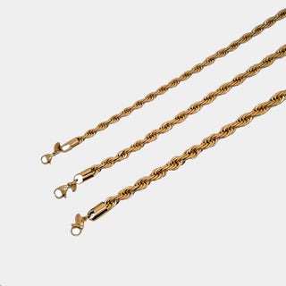 COLLANA ACCIAIO CATENA MAGLIA CORDA O TORCION 5MM
