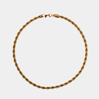 COLLANA ACCIAIO CATENA MAGLIA CORDA O TORCION 5MM