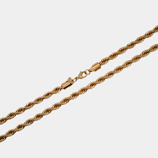 COLLANA ACCIAIO CATENA MAGLIA CORDA O TORCION 5MM