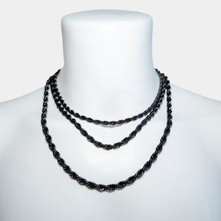 COLLANA ACCIAIO CATENA MAGLIA CORDA O TORCION 5MM