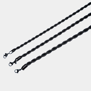 COLLANA ACCIAIO CATENA MAGLIA CORDA O TORCION 5MM