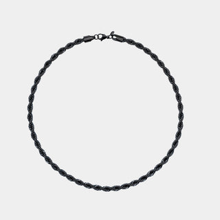 COLLANA ACCIAIO CATENA MAGLIA CORDA O TORCION 5MM