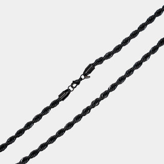 COLLANA ACCIAIO CATENA MAGLIA CORDA O TORCION 5MM