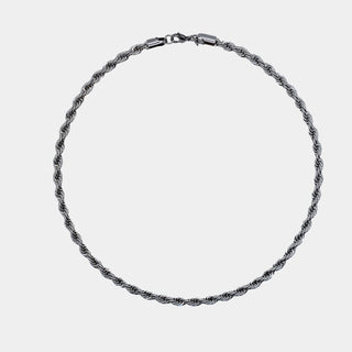COLLANA ACCIAIO CATENA MAGLIA CORDA O TORCION 5MM