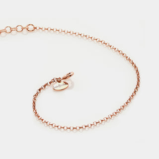 Bracciale maglia ROLO' DIAMANTATA in argento rosato ref. LC168