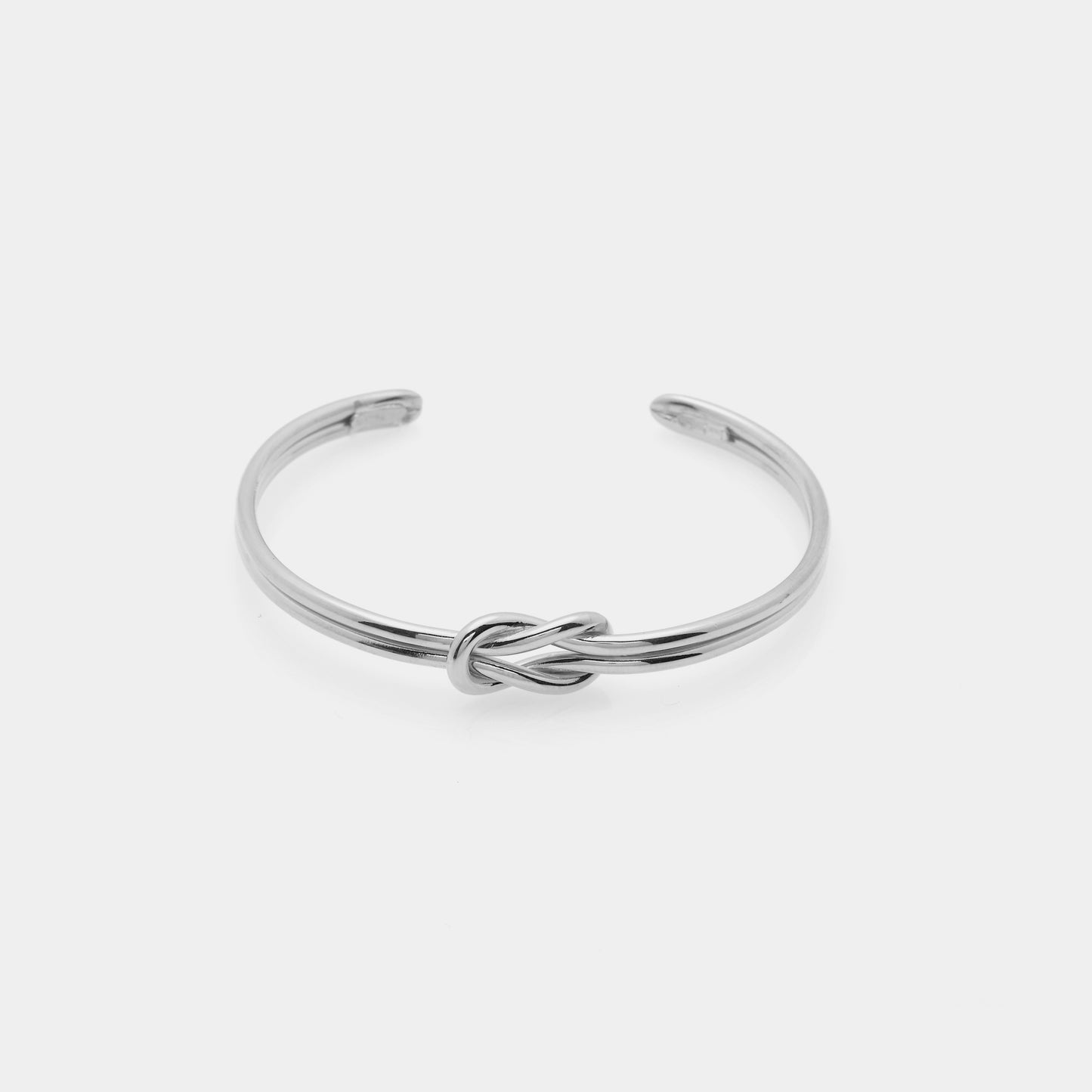 Bracciale maglia MANETTA DOPPIA RIGIDA con nodo centrale in argento rodiato misura grande ref. LC200