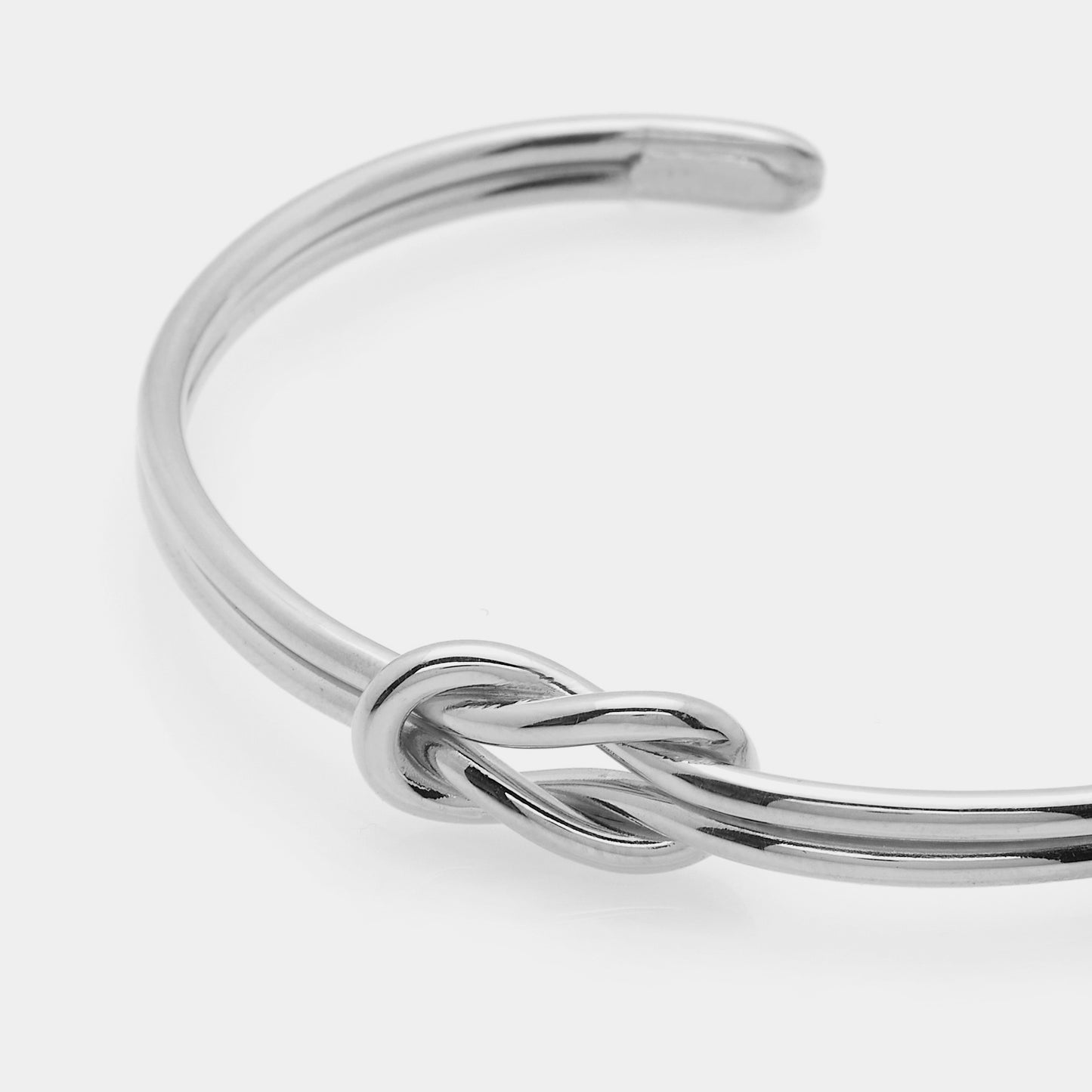 Bracciale maglia MANETTA DOPPIA RIGIDA con nodo centrale in argento rodiato misura grande ref. LC200