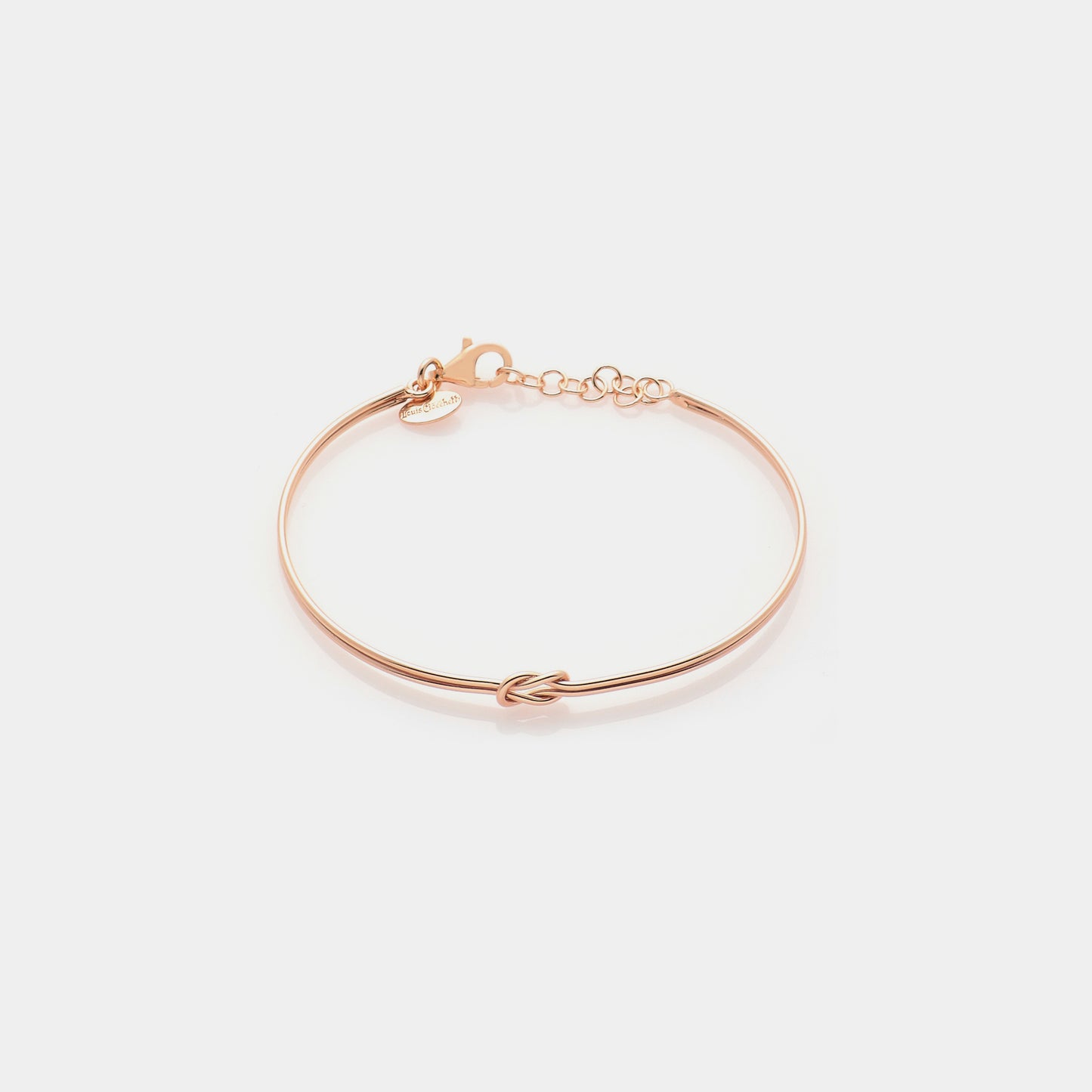 Bracciale maglia MANETTA DOPPIA RIGIDA con NODO centrale in argento rosato ref. LC203