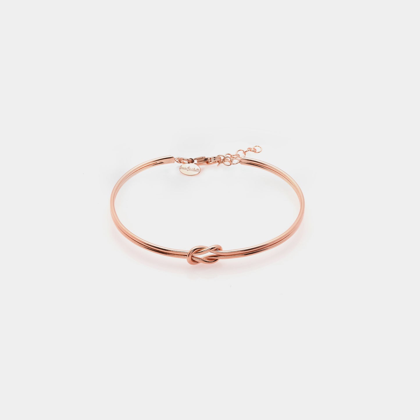 Bracciale maglia MANETTA DOPPIA RIGIDA con nodo centrale in argento rosato misura media ref. LC219