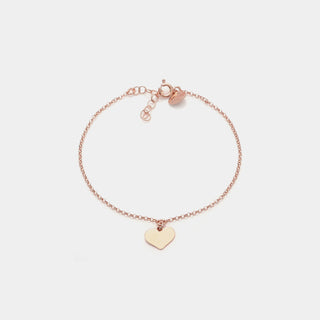 Bracciale argento rosato con pendente cuore classico