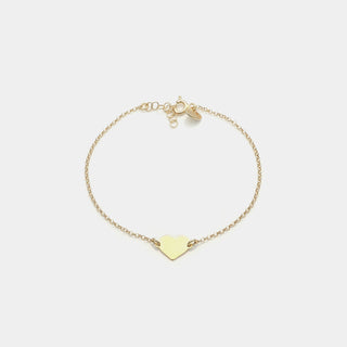 Bracciale argento dorato con centrale cuore classico