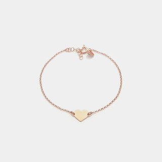 Bracciale argento rosato con centrale cuore classico