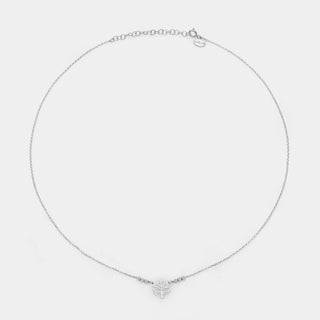 Collana argento rodiato con centrale albero della vita traforato e 3 sfere sfaccettate ai lati