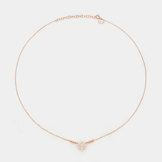 Collana argento rosato con centrale albero della vita traforato e 3 sfere sfaccettate ai lati