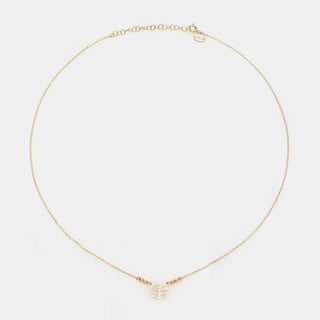 Collana argento dorato con centrale albero della vita traforato rotondo e 3 sfere sfaccettate ai lati