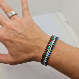 BRACCIALE ACCIAIO TENNIS E ZIRCONI BIANCHI MM 3,00