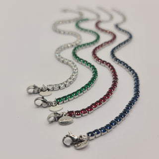 BRACCIALE ACCIAIO TENNIS E ZIRCONI BIANCHI MM 3,00