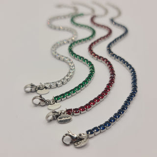 BRACCIALE ACCIAIO TENNIS E ZIRCONI BLU MM 3,00