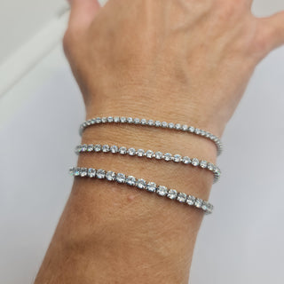 BRACCIALE ACCIAIO TENNIS E ZIRCONI BIANCHI MM 2,00