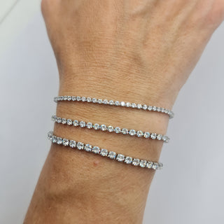 BRACCIALE ACCIAIO TENNIS E ZIRCONI BIANCHI MM 3,00