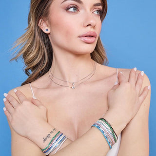 Bracciale argento rodiato tennis e zirconi blu e bianchi mm 1,5